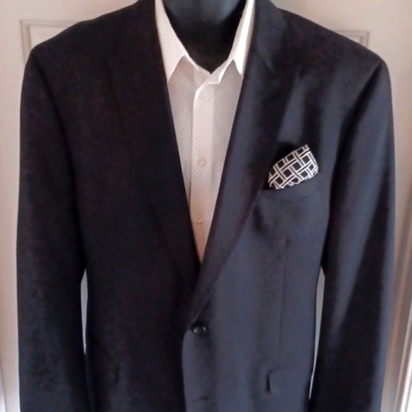 Black Peak Lapel Slim-Fit Blazer / Sportcoat 46L